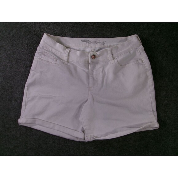 Old Navy Shorts Womens 4 SweetHeart White Denim Cuffed Stretch Bright White - Picture 1 of 13